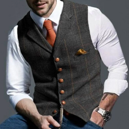 Gilet Homme Élégant Taille Fine avec Fermeture et Poches