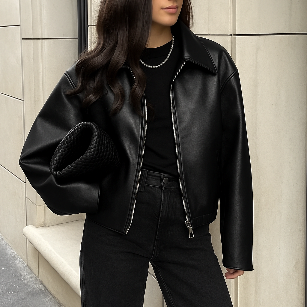 Veste Blazer Femme Cuir Synthétique Élégante - PanierRoyale