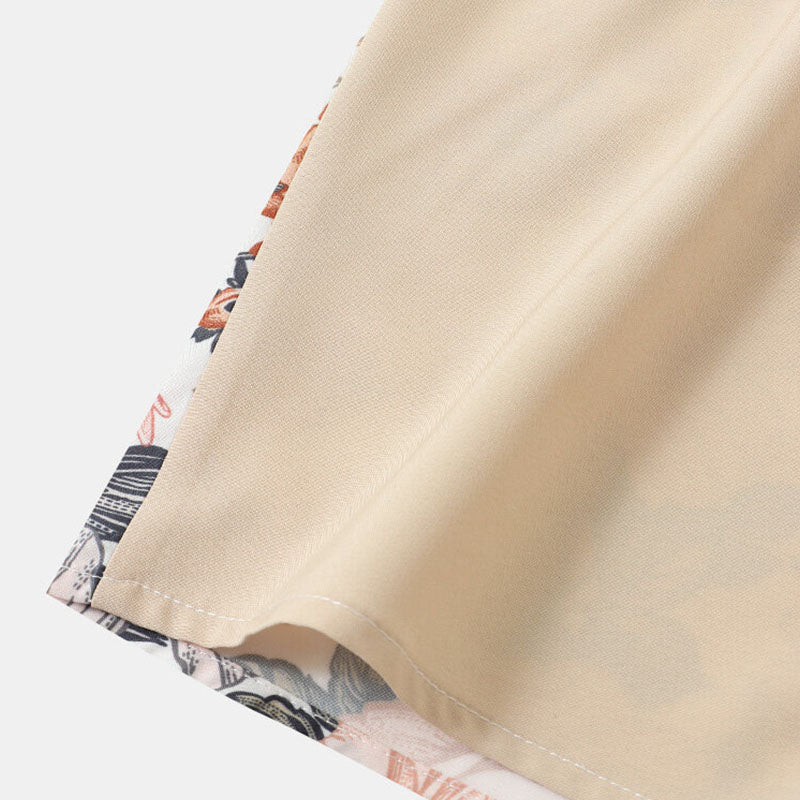 Chemise Homme Courte Manche imprimée Fleur de Printemps