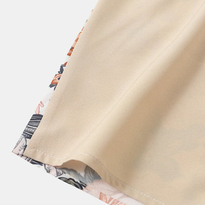 Chemise Homme Courte Manche imprimée Fleur de Printemps