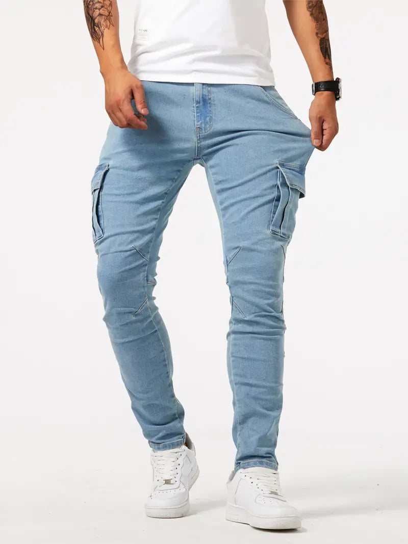 Pantalon de travail homme robuste gris avec poches multiples