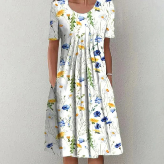 Robe Été Florale pour Femme Manches Courtes - luxestyle