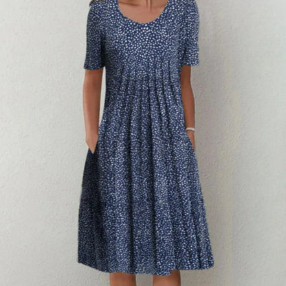 Robe Été Florale pour Femme Manches Courtes