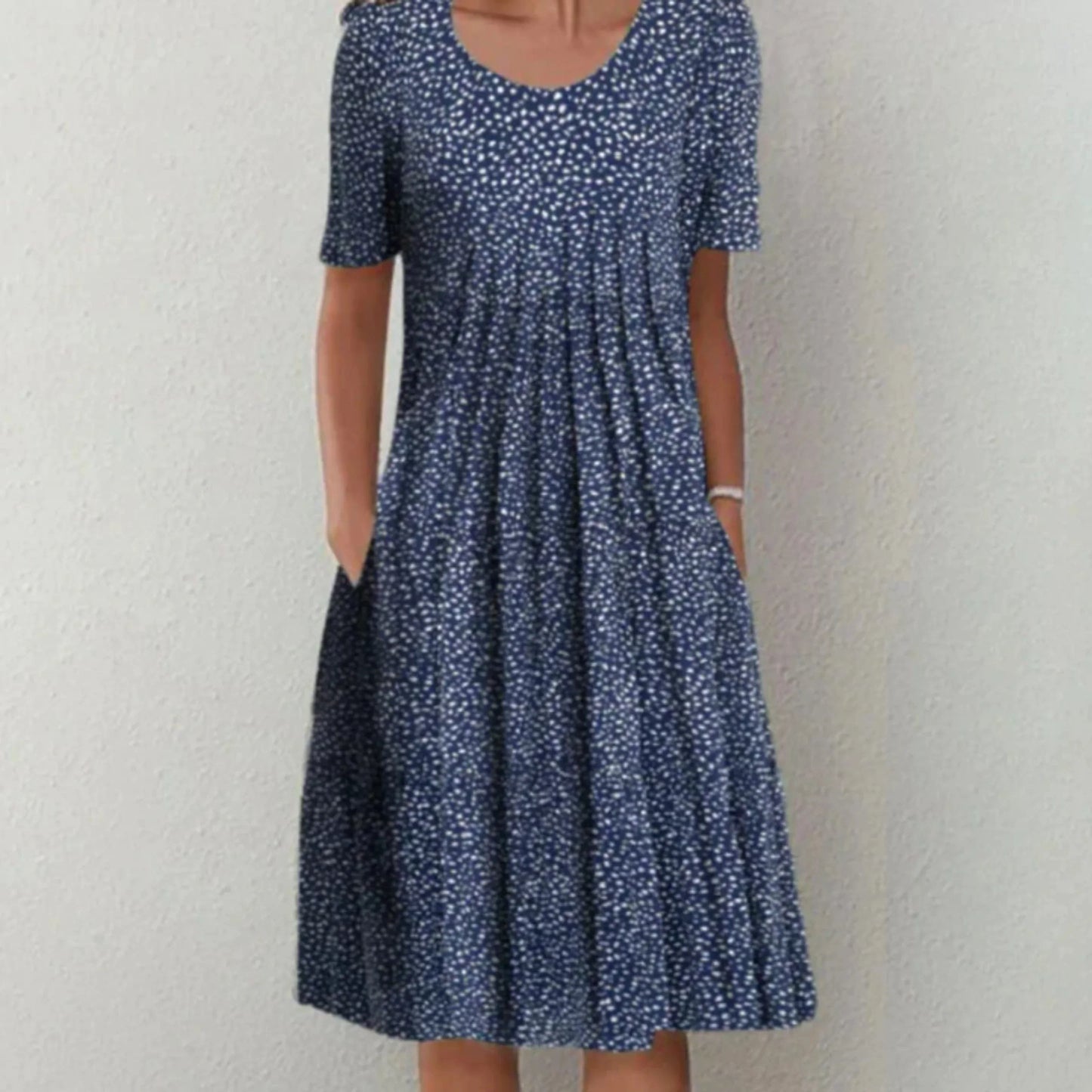 Robe Été Florale Manches Courtes pour Femme
