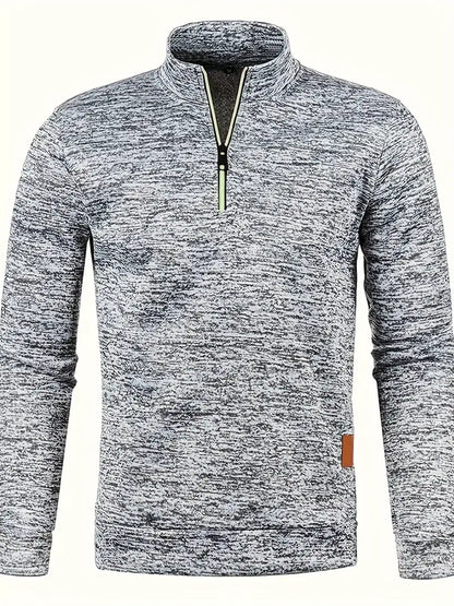 Pull Polaire Marine Homme Fermeture Éclair Côtelé