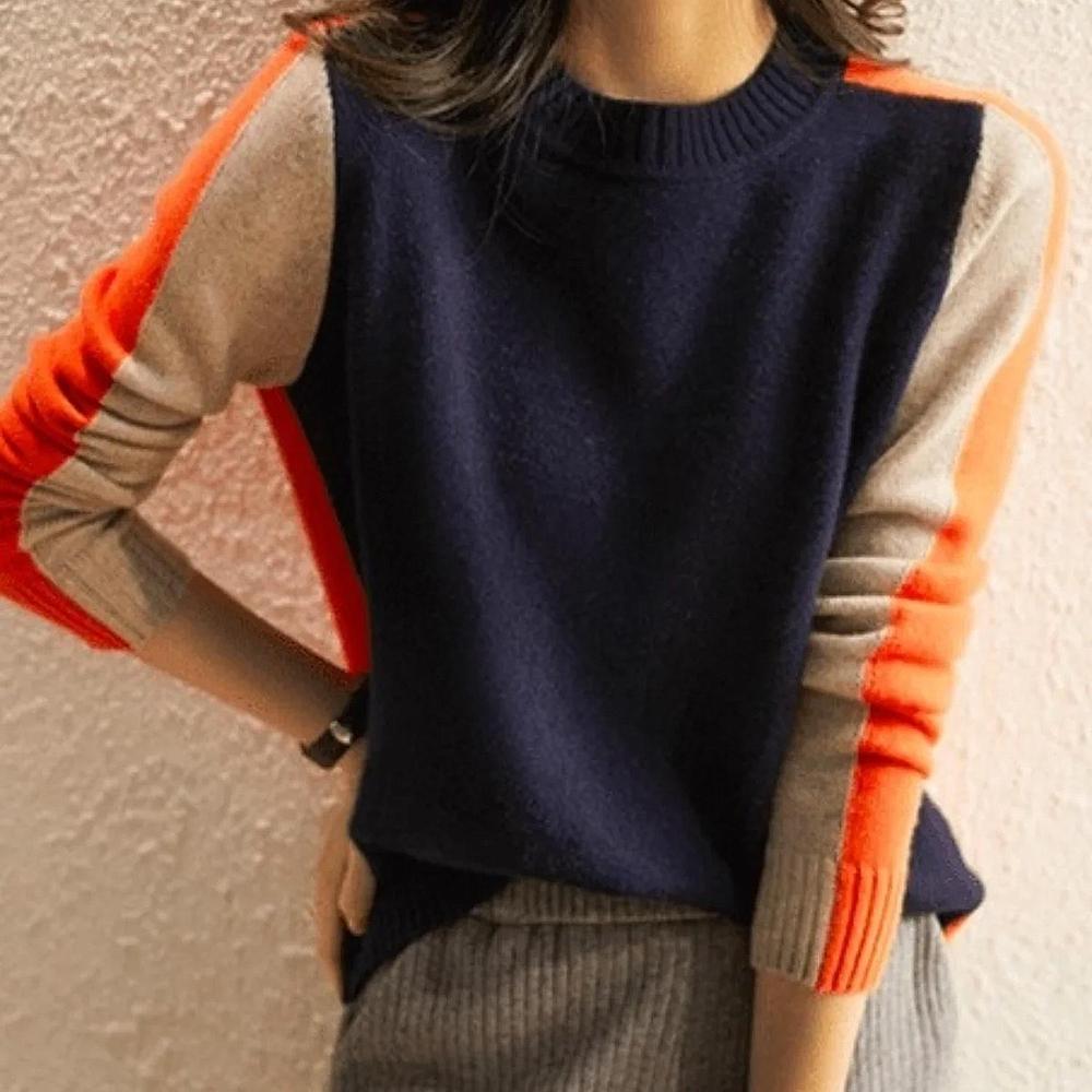 Pull Femme Rayé Élégant en Coton Doux Taille Slim - PanierRoyale
