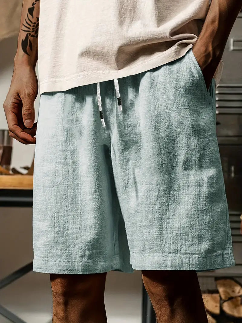 Shorts Homme Décontractés Été avec Cordelière et Tissu Doux
