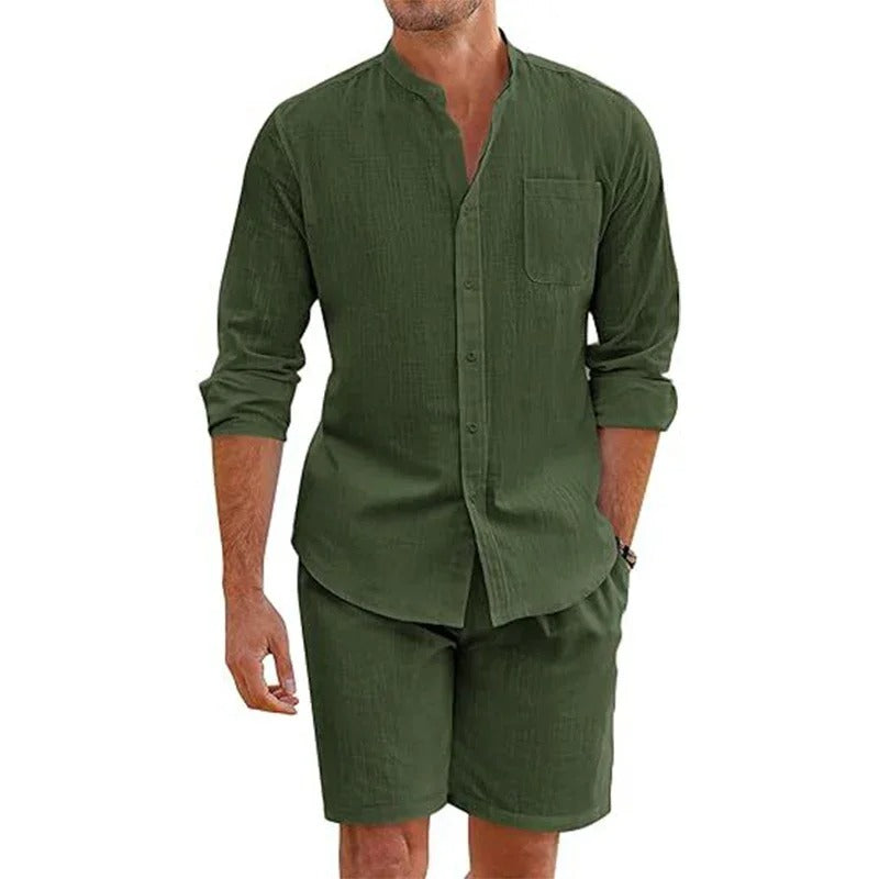 Ensemble Détente Chemise et Short de Lin Confortable