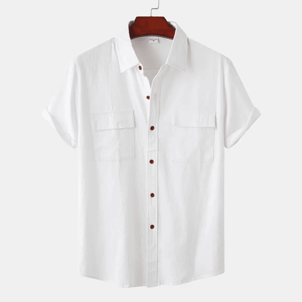 Chemise Homme Simples Manches Courtes avec Poches