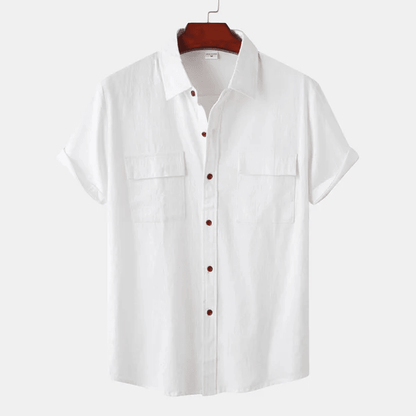 Chemise Homme Simples Manches Courtes avec Poches