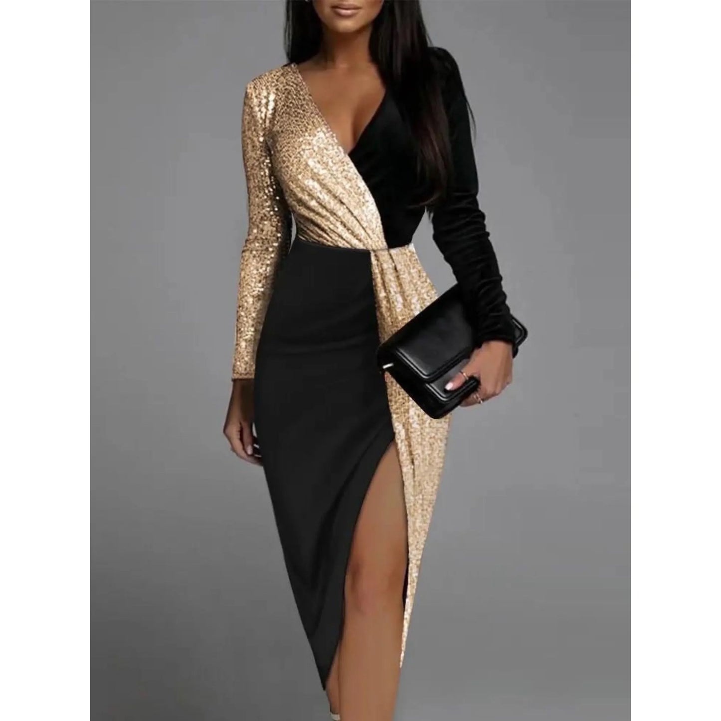 Robe Courte Élégante Pailletée pour Femme