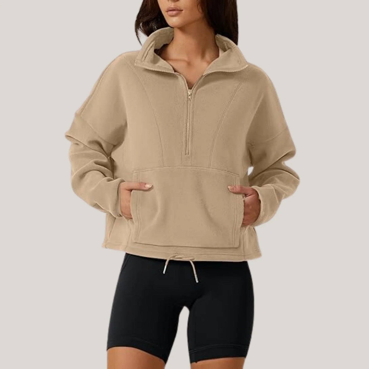 Pull femme chic zippé moderne