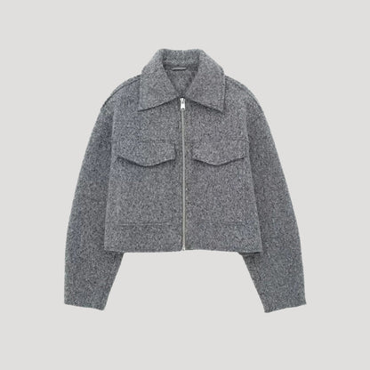 Veste Hiver Femme Courte à Fermeture Éclair - BerlinGlamour