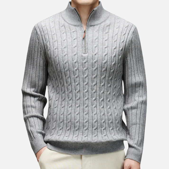 Pull Zippé Col Polo Chaud et Élégant