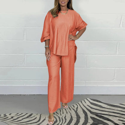 Ensemble Été Femme - Top Débardeur & Pantalon Linéaire en Tissu Fresh