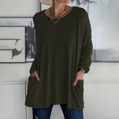 Pull Femme Doux et Élégant avec Poches Fonctionnelles