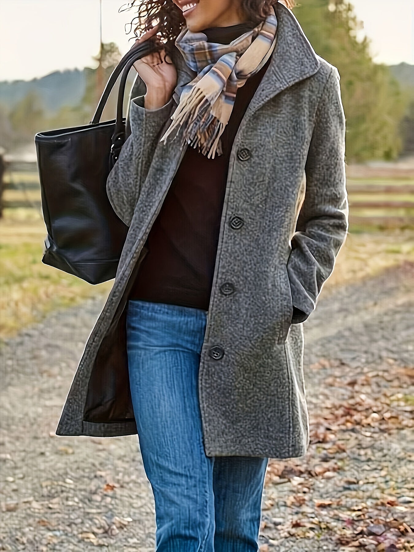 Manteau Femme Hiver Chaud et Élégant Gris