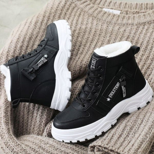 Bottines Hiver Femmes Chaussures à Lacets Confortables - PanierRoyale
