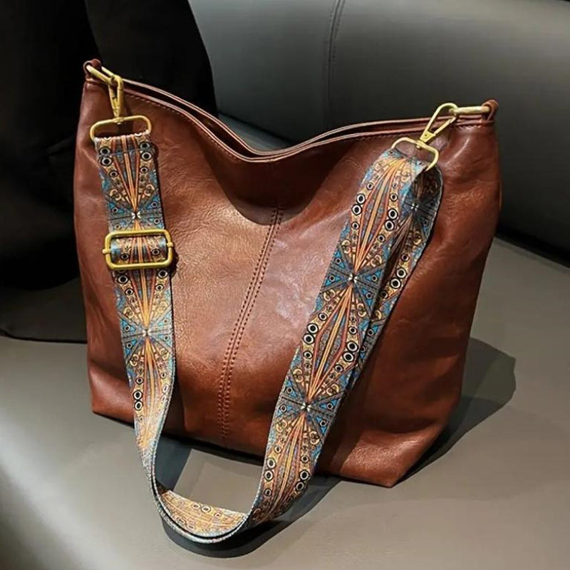 Sac Épaule Femme Cuir Imité Compact avec Fermeture Éclair - PanierRoyale