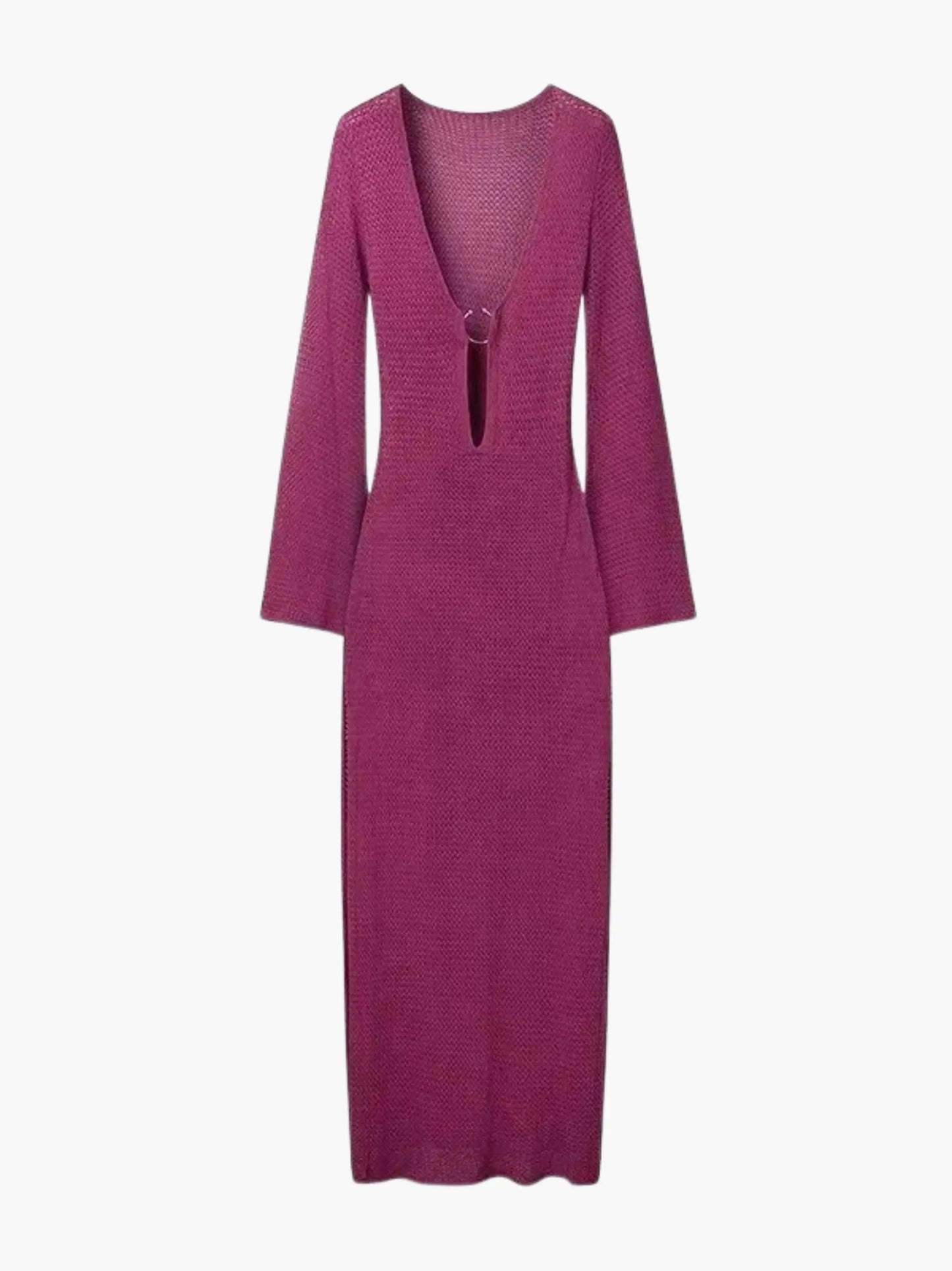 Robe Maxi en Maille Lila Féminine