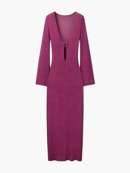 Robe Maxi en Maille Lila Féminine