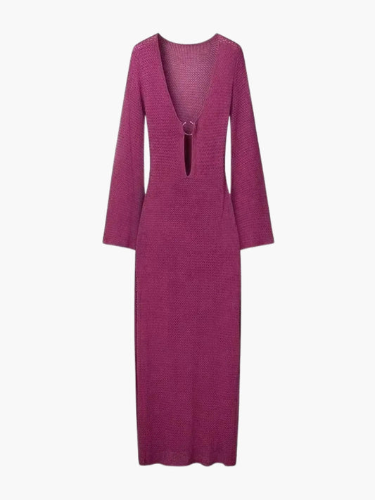 Robe Maxi en Maille Lila Féminine - BerlinGlamour