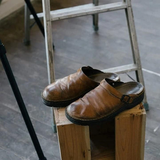 Sabots Homme Cuir Brun à Fermeture Éclair - PanierRoyale