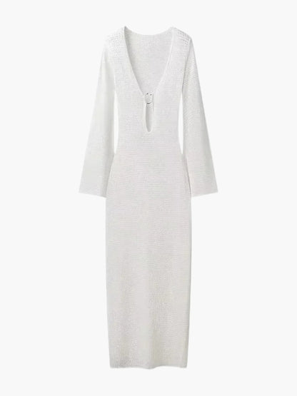 Robe Maxi en Maille Lila Féminine