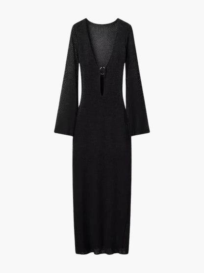 Robe Maxi en Maille Lila Féminine