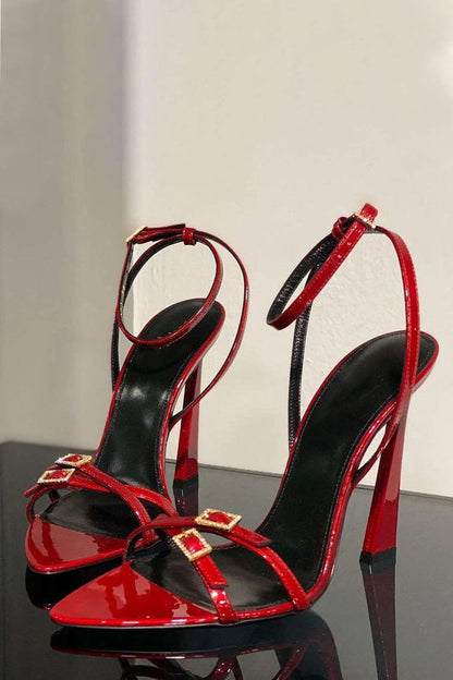 Bottines en cuir olive avec talons et boucles dorées - BerlinGlamour