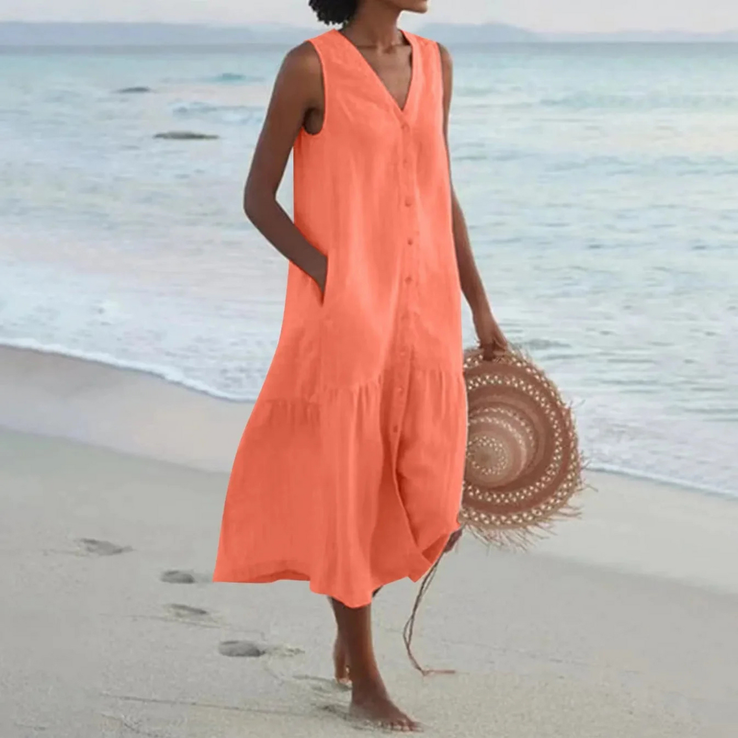 Robe Femme Chic Col en V Décolleté