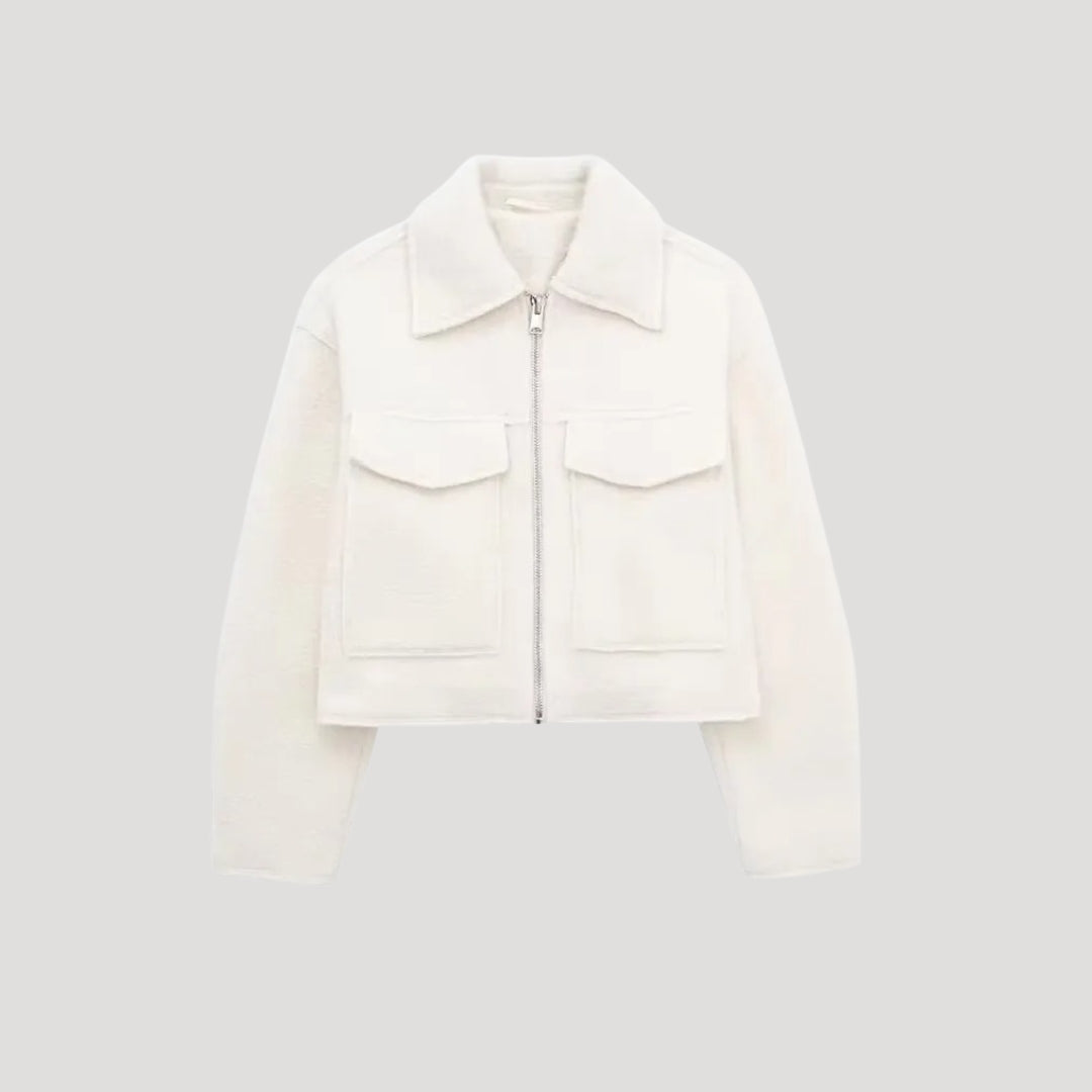 Veste Hiver Femme Courte à Fermeture Éclair