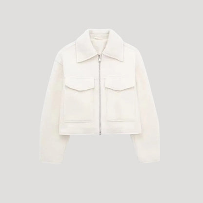 Veste Hiver Femme Courte à Fermeture Éclair