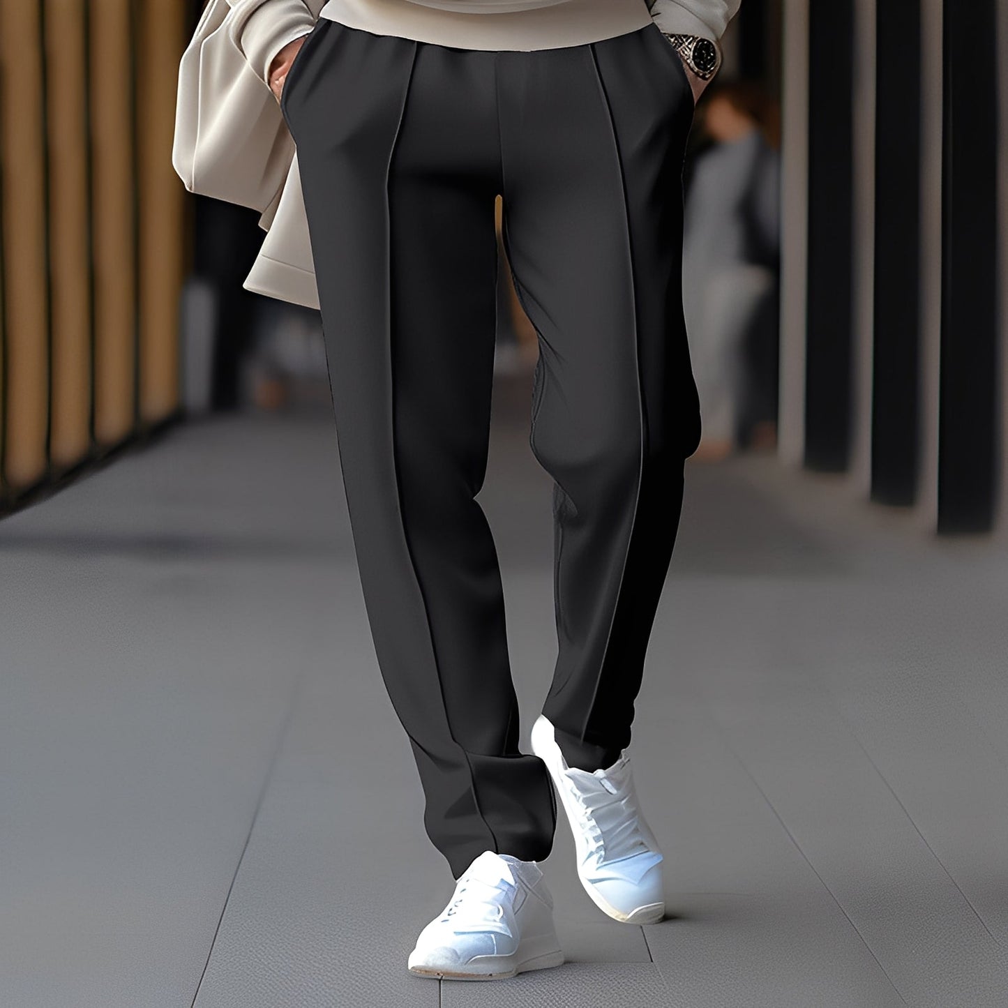 Pantalon Homme Classique Taille Étroite pour Bureau