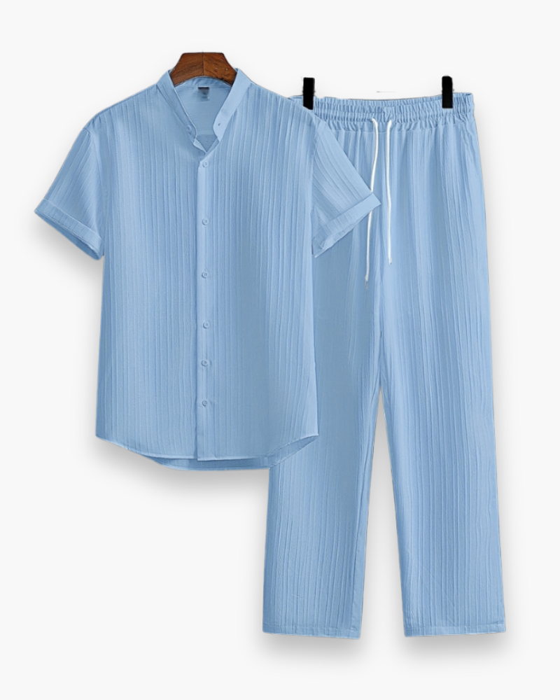 Tenue Été Homme Léger et Confortable - Chemise et Pantalon Décontractés - PanierRoyale
