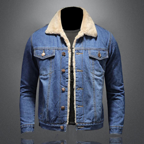 Veste Denim Décontractée et Chaude pour Homme
