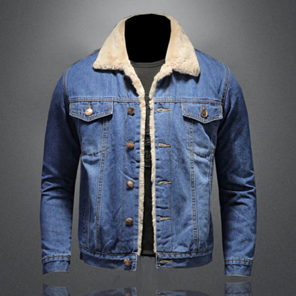 Veste Denim Décontractée et Chaude pour Homme