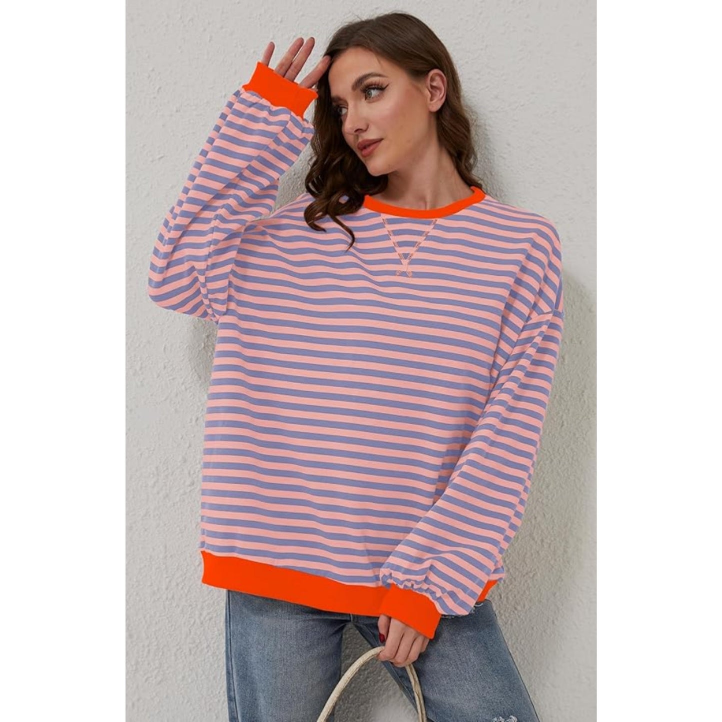 Sweat Femme Rayé Doux et Confortable - PanierRoyale
