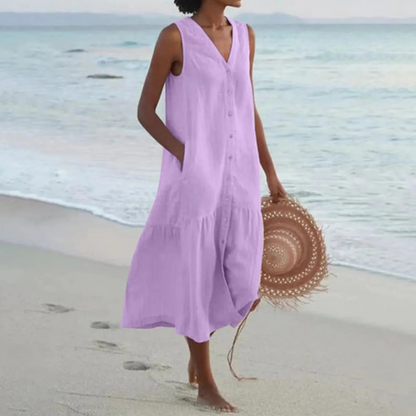 Robe Femme Chic Col en V Décolleté