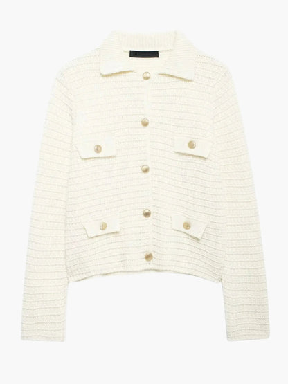Cardigan Femme Tricoté Boutons Décontracté - BerlinGlamour