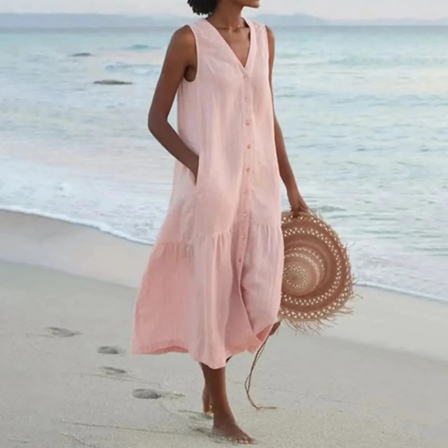 Robe Femme Chic Col en V Décolleté