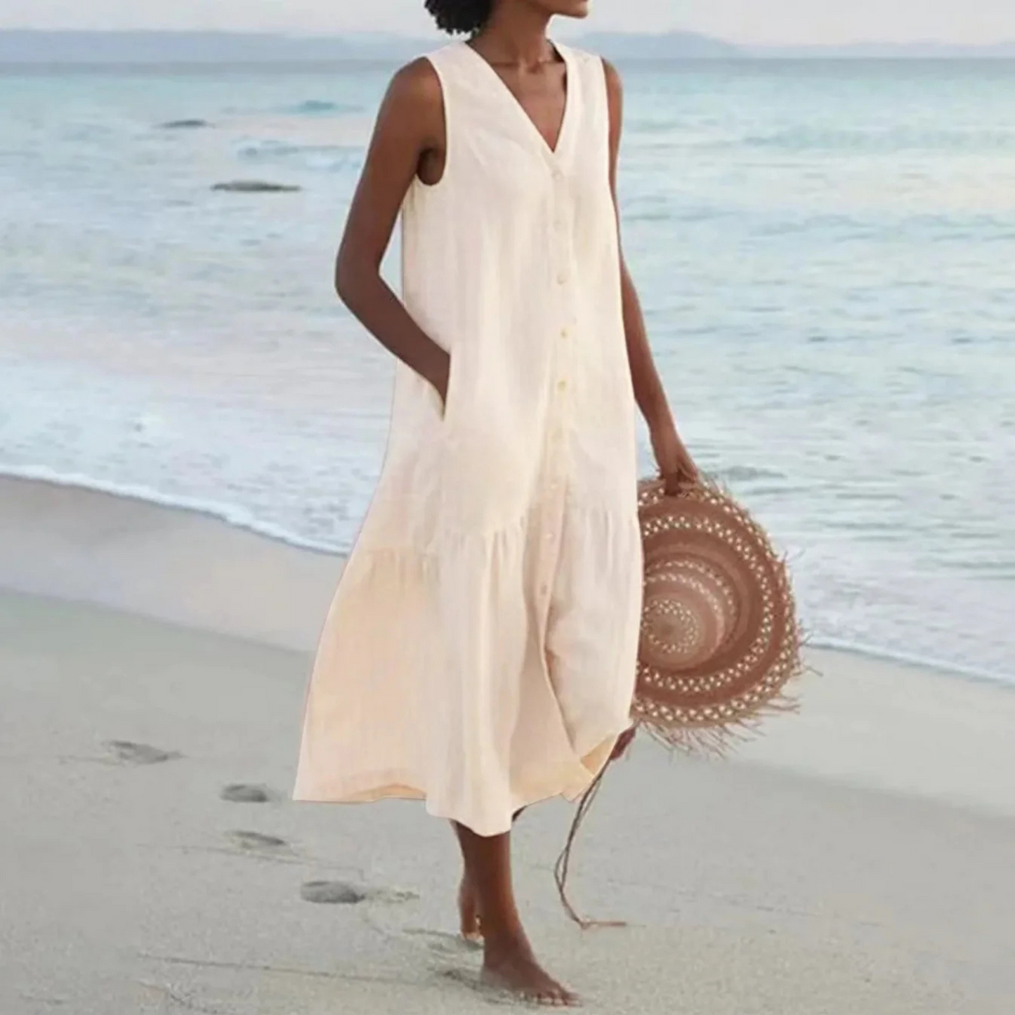 Robe Femme Chic Col en V Décolleté