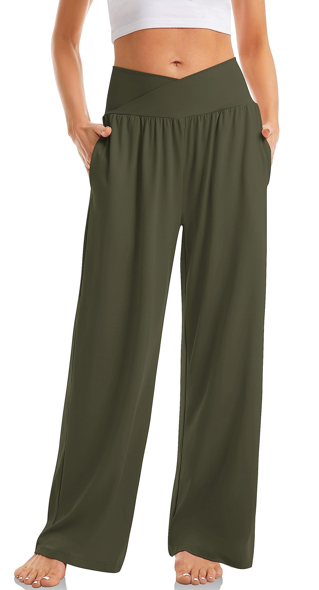 Pantalon de sport femme taille haute élastique