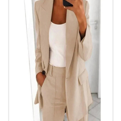 Costume Femme Tailleur Chic Élégant Slim Fit