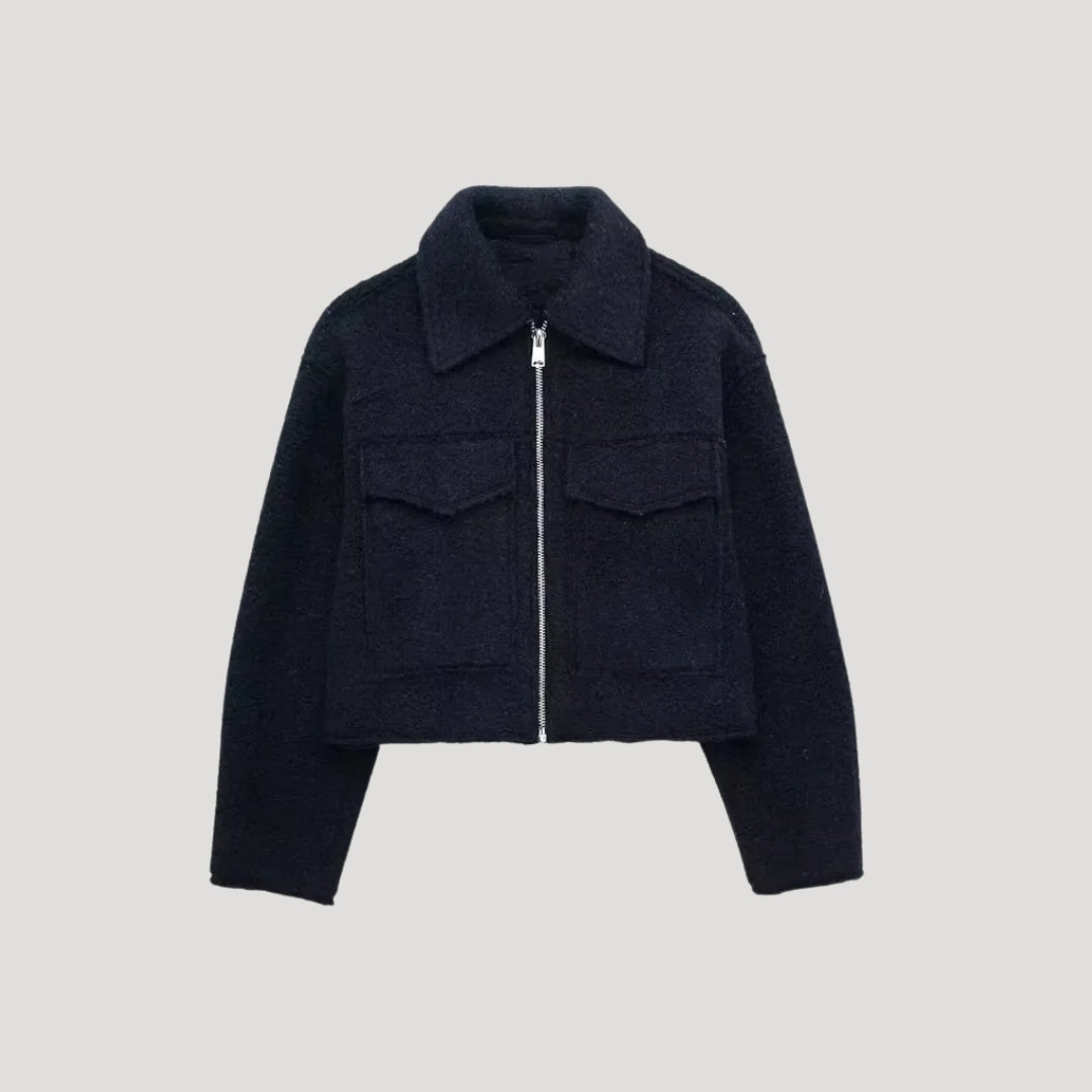 Veste Hiver Femme Courte à Fermeture Éclair