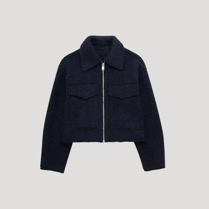 Veste Hiver Femme Courte à Fermeture Éclair