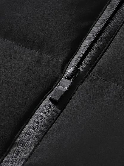 Veste sans manches hiver homme noir avec fermeture éclair
