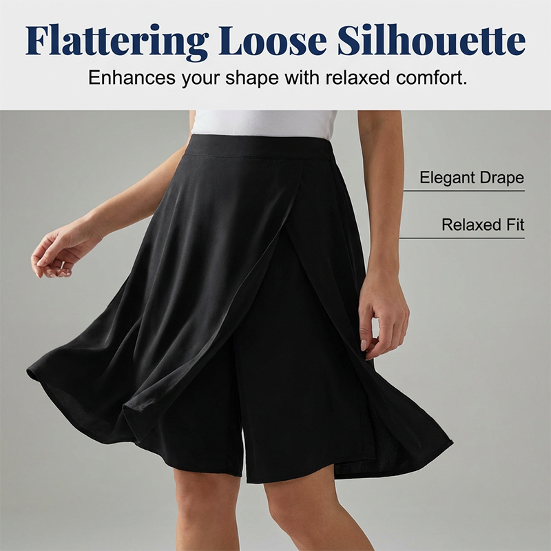 Jupe-Short Femme Taille Élastique Coupe Asymétrique