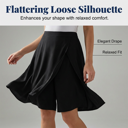 Jupe-Short Femme Taille Élastique Coupe Asymétrique