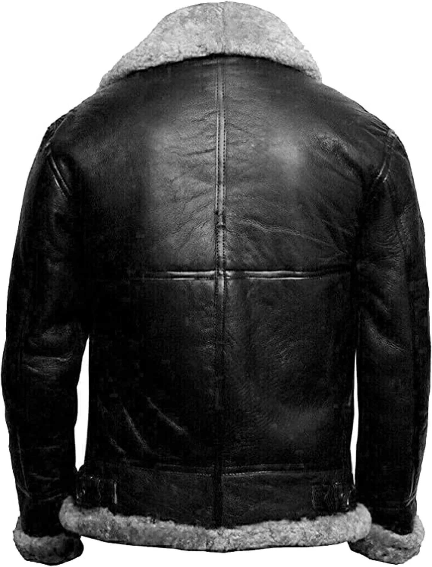 Blouson Cuir Épais et Doux en Mouton Shearling